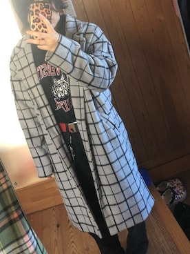 「GU（ジーユー）のアイテム（トップス、ブラック系）」を使った、ひひひさん（レディース・153cm）の冬コーディネート