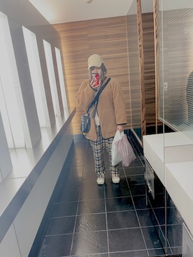 「GU（ジーユー）のアイテム（スウェット、ベージュ系）」を使った、ひひひさん（レディース・153cm）の冬コーディネート