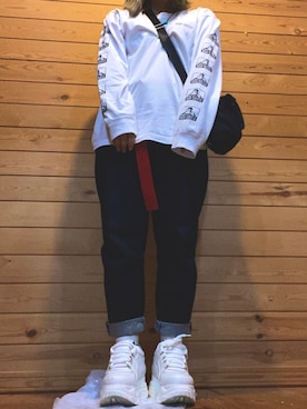 「moz（モズ）のアイテム（ショルダーバッグ、ブラック系）」を使った、ひひひさん（レディース・153cm）の夏コーディネート