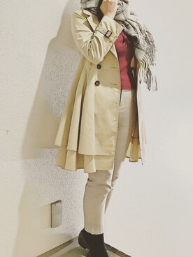 「JILL by Jillstuart」｜「アイテム（トレンチコート）」を使った、machikoさん（レディース・162cm）の秋コーディネート