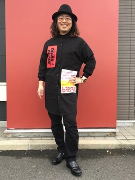 「no brand（ノーブランド）のアイテム（ローファー）」を使った、しゃちさん（メンズ・174cm）の冬コーディネート