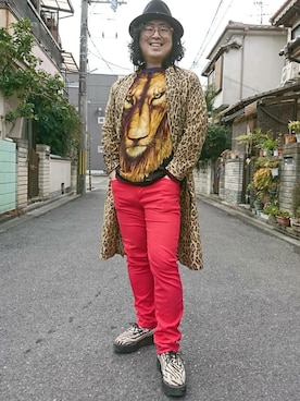 「柄×柄」｜「アイテム（その他シューズ）」を使った、しゃちさん（メンズ・174cm）の冬コーディネート