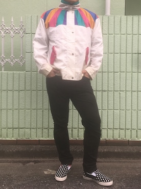 「VINTAGE（ヴィンテージ）のアイテム（マウンテンパーカー）」を使った、しゃちさん（メンズ・174cm）の春コーディネート