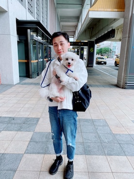 「5（ファイブ）のアイテム（ジャケット/アウター）」を使った、張文豪さん（メンズ・167cm）の春コーディネート