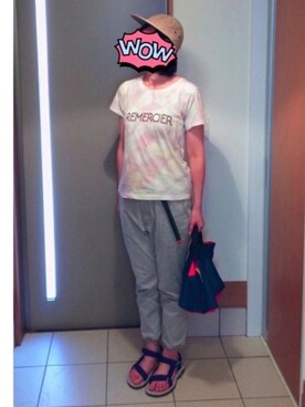 「ミニトート」｜「アイテム（キャップ）」を使った、hansさん（レディース・171cm）の夏コーディネート