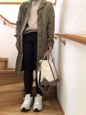 「BEAMS（ビームス）のアイテム（トレンチコート）」を使った、おいもちゃんさん（レディース・150cm）の秋コーディネート