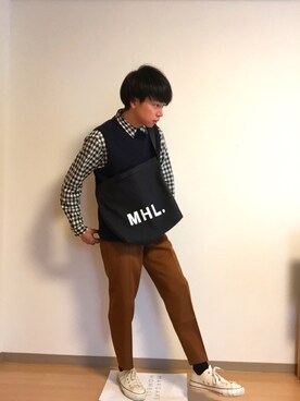 「B:MING by BEAMS（ビーミングバイビームス）のビーミング by ビームス / ビッグカノコ クルーネック ベスト（ベスト）」を使った、キノピーさん（メンズ・174cm）の春コーディネート