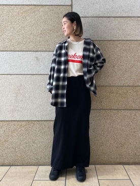 「FUNG（ファング）のアイテム（トップス）」を使った、sudoemiさん（レディース・160cm）の夏コーディネート