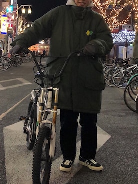 「BEAMS（ビームス）のアイテム（モッズコート）」を使った、ittoさん（メンズ・180cm）の冬コーディネート