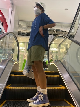 「ピスタチオ」｜「アイテム（チノパンツ）」を使った、ittoさん（メンズ・180cm）の夏コーディネート
