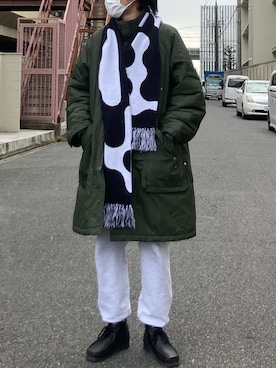 「BEAMS（ビームス）のアイテム（モッズコート）」を使った、ittoさん（メンズ・180cm）の冬コーディネート