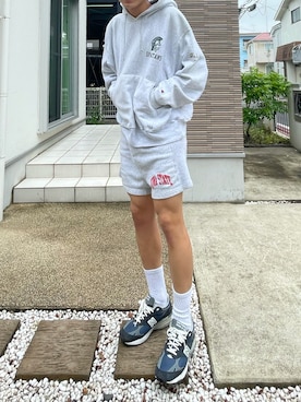 「スウェットショーツ」｜「アイテム（その他）」を使った、ittoさん（メンズ・180cm）の春コーディネート