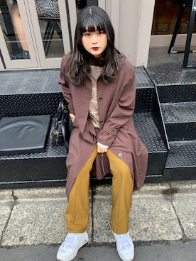 「茶色」｜「アイテム（その他アウター）」を使った、KOHARUさん（レディース・157cm）の冬コーディネート