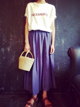 「Ungrid（アングリッド）のストラップサンダル（サンダル）」を使った、sayakaさん（レディース・162cm）の夏コーディネート