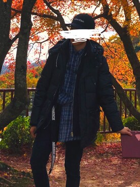「tk.TAKEO KIKUCHI（ティーケータケオキクチ）のアイテム（ダウンジャケット/コート）」を使った、アキラさん（メンズ・165cm）の秋コーディネート