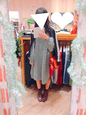 「SM2（エスエムツー）のアイテム（ワンピース、グレー系）」を使った、なつこさん（レディース・152cm）の冬コーディネート