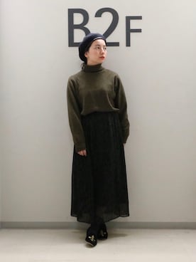 「ADAM ET ROPE'（アダムエロペ）のアイテム（ハンチング/ベレー帽）」を使った、sayuri maedaさん（レディース・150cm）の冬コーディネート