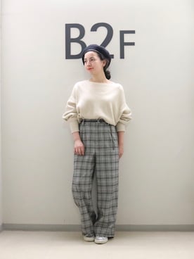 「ADAM ET ROPE'（アダムエロペ）のアイテム（ハンチング/ベレー帽）」を使った、sayuri maedaさん（レディース・150cm）の冬コーディネート