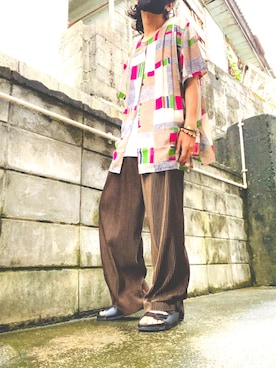 「EDWIN（エドウィン）のアイテム（サンダル）」を使った、tamtamrompさん（メンズ・170cm）の春コーディネート