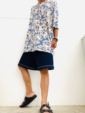 「EDWIN（エドウィン）のアイテム（サンダル）」を使った、tamtamrompさん（メンズ・170cm）の春コーディネート
