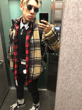 「neos（ネオス）のアイテム（ブルゾン）」を使った、Fat   🇹🇼🇯🇵さん（メンズ・170cm）の冬コーディネート