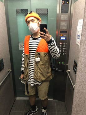 「RAGEBLUE（レイジブルー）のアイテム（ニットキャップ/ビーニー）」を使った、Fat   🇹🇼🇯🇵さん（メンズ・170cm）の春コーディネート