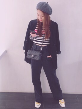 「CHANEL（シャネル）のアイテム（バッグ、グレー系）」を使った、Yumiゆみさん（レディース・159cm）の秋コーディネート