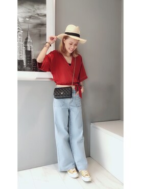 「CHANEL（シャネル）のアイテム（バッグ、ブラック系）」を使った、Yumiゆみさん（レディース・159cm）の秋コーディネート