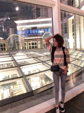 「CHANEL（シャネル）のアイテム（バッグ、ブラック系）」を使った、Yumiゆみさん（レディース・159cm）の秋コーディネート