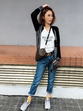 「LV」｜Yumiゆみさん（レディース・159cm）の秋コーディネート