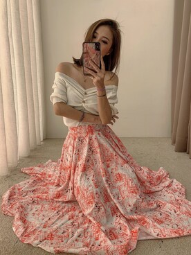 「TIFFANY&Co.（ティファニー）のアイテム（リング、シルバー系）」を使った、Yumiゆみさん（レディース・159cm）の春コーディネート