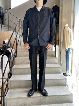 「junhashimoto（ジュンハシモト）のアイテム（トップス）」を使った、notoさん（メンズ・182cm）の春コーディネート