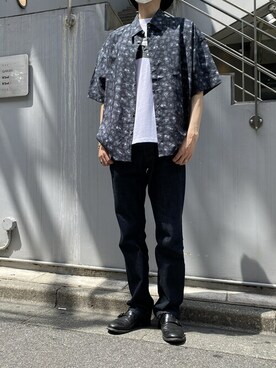 「柄シャツ」｜notoさん（メンズ・182cm）の春コーディネート