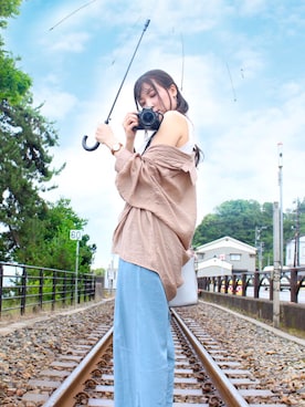 「MARC JACOBS（マークジェイコブス）のアイテム（トートバッグ）」を使った、ゆーかさん（レディース・165cm）の秋コーディネート