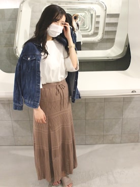 「秋のマイ旬スタイル」｜「アイテム（デニムジャケット）」を使った、ゆーかさん（レディース・165cm）の秋コーディネート