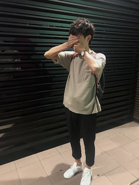 「パーマヘア」｜「アイテム（腕時計）」を使った、mi さん（メンズ・169cm）の夏コーディネート