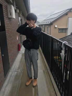 「パーマヘア」｜「アイテム（腕時計）」を使った、mi さん（メンズ・169cm）の秋コーディネート