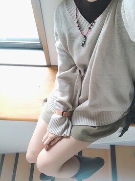「ブラウンコーデ」｜「アイテム（レインシューズ）」を使った、木手英一さん（レディース・160cm）の秋コーディネート