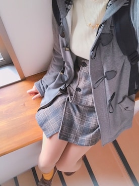 「ミニスカート」｜「アイテム（オールインワン・サロペット）」を使った、木手英一さん（レディース・160cm）の秋コーディネート