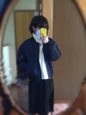 「BACK NUMBER（バックナンバー）のアイテム（MA-1）」を使った、きじとらこさん（レディース・153cm）の冬コーディネート