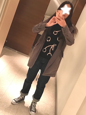 「FRED PERRY（フレッドペリー）のアイテム（モッズコート）」を使った、agnesさん（レディース・168cm）の冬コーディネート