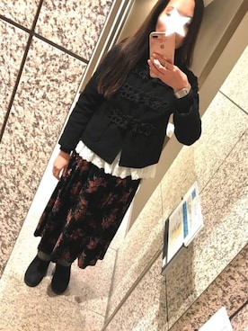 「tricot COMME des GARCONS（トリココムデギャルソン）のアイテム（ノーカラージャケット）」を使った、agnesさん（レディース・168cm）の冬コーディネート