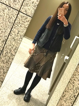 「tricot COMME des GARCONS（トリココムデギャルソン）のアイテム（ブーツ）」を使った、agnesさん（レディース・168cm）の冬コーディネート