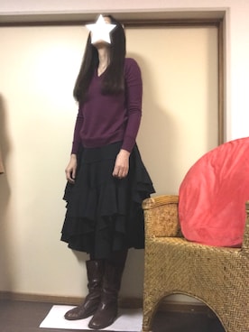 「tricot COMME des GARCONS（トリココムデギャルソン）のアイテム（ブーツ）」を使った、agnesさん（レディース・168cm）の冬コーディネート