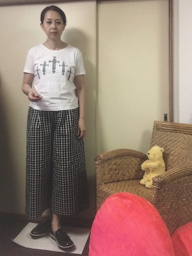 「tricot COMME des GARCONS（トリココムデギャルソン）のアイテム（ローファー）」を使った、agnesさん（レディース・168cm）の夏コーディネート