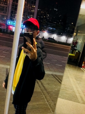 「PULL&BEAR（プルアンドベア）のアイテム（帽子）」を使った、Xu さん（メンズ・172cm）の冬コーディネート