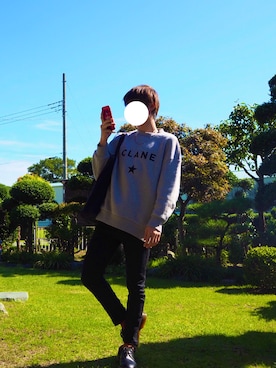 「CLANE（クラネ）のアイテム（スウェット）」を使った、Ayumuさん（メンズ・165cm）の秋コーディネート