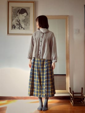 「ウールシャツ」｜「アイテム（その他アウター）」を使った、senさん（レディース・167cm）の冬コーディネート