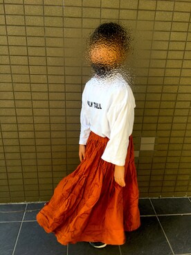 ®︎etasさんの「モックネックロゴ8分袖Tシャツ」を使ったコーディネート