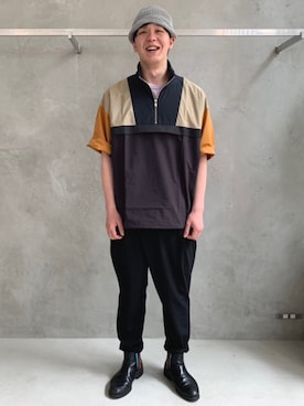 「Hender Scheme（エンダースキーマ）のアイテム（ブーツ）」を使った、しもむー。さん（メンズ・181cm）の春コーディネート